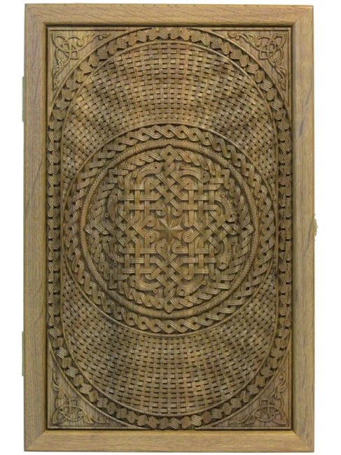 Резные дорожные нарды-шашки из массива чёрного дуба "Севанские-3"