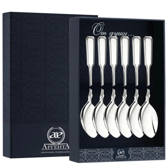 Набор кофейных ложек из серебра "№15" на 6 персон - артикул: AK01367 | Мосподарок 