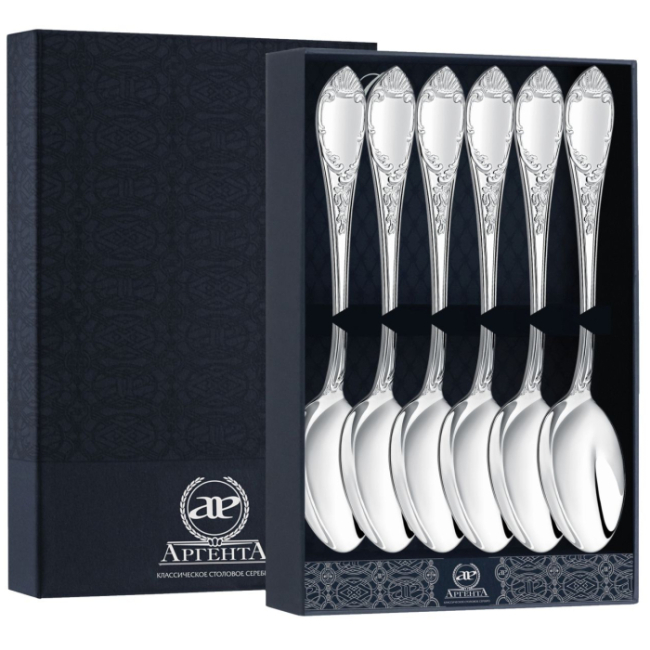 Серебряный набор десертных ложек "Престиж" на 6 персон Серебряный набор десертных ложек "Престиж" на 6 персон