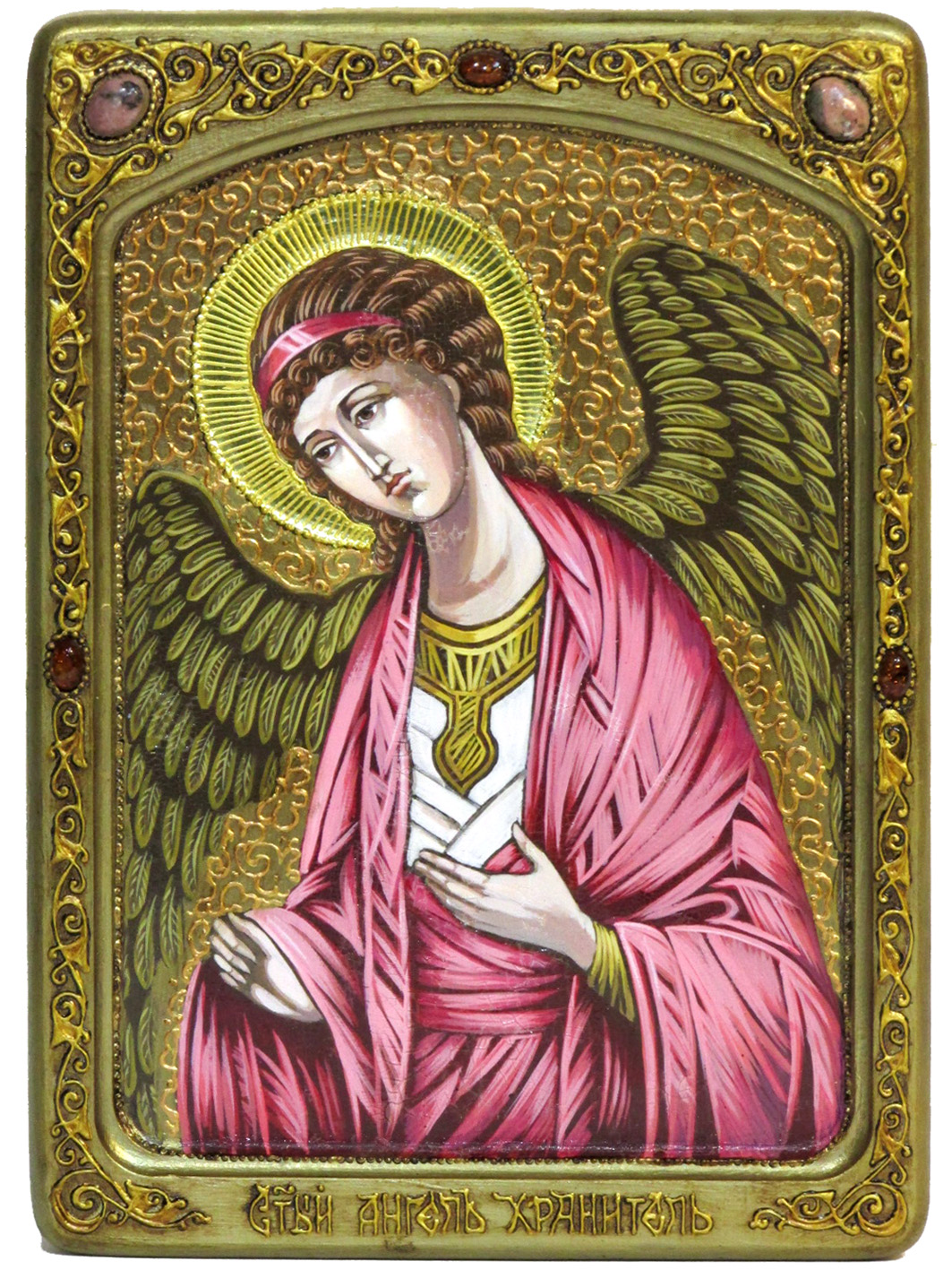 Живописная икона "Ангел Хранитель" на кипарисе ручной работы - купить в Москве | Мосподарок 