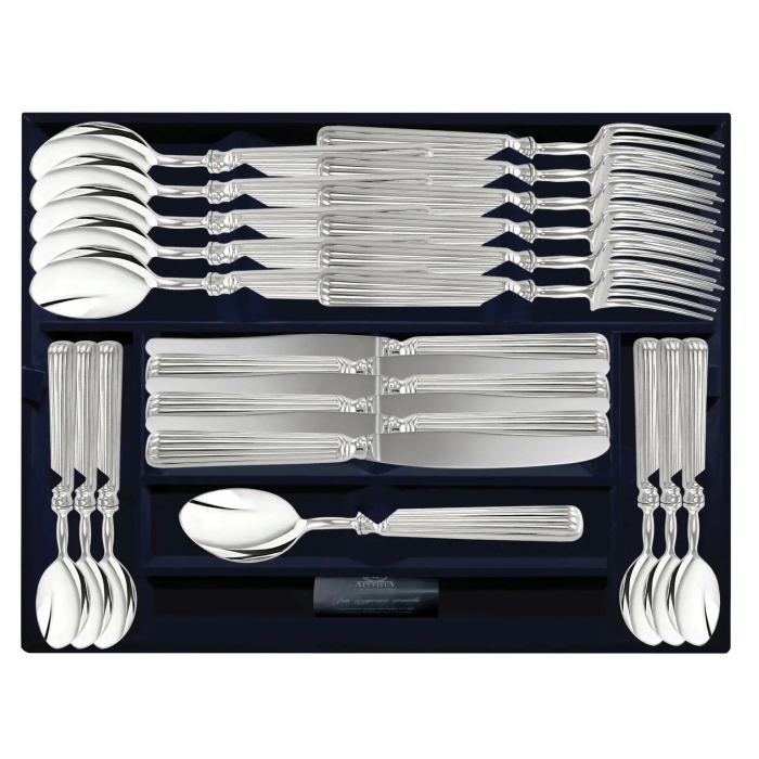 Набор столовых приборов из серебра "Аристократ "24 предмета, на 6 персон - артикул: AK01873 - стоимость: 835 700 руб. Набор столовых приборов из серебра "Аристократ "24 предмета, на 6 персон - артикул: AK01873 | Мосподарок