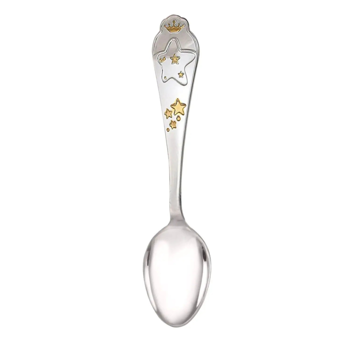 Набор детский серебряный КД "Звезда": вилка, кружка, ложка с позолотой, на 1 персону - артикул: AK01570 | Мосподарок 