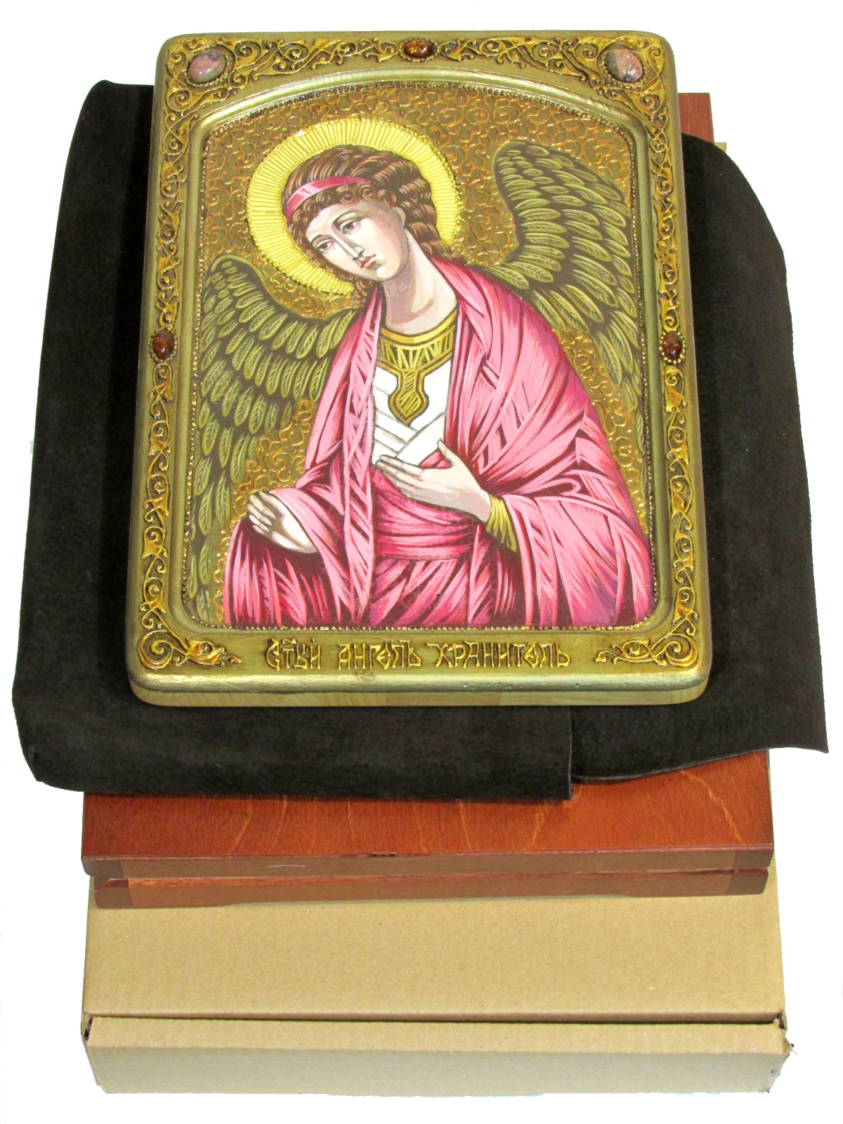 Живописная икона "Ангел Хранитель" на кипарисе ручной работы - купить в Москве | Мосподарок 