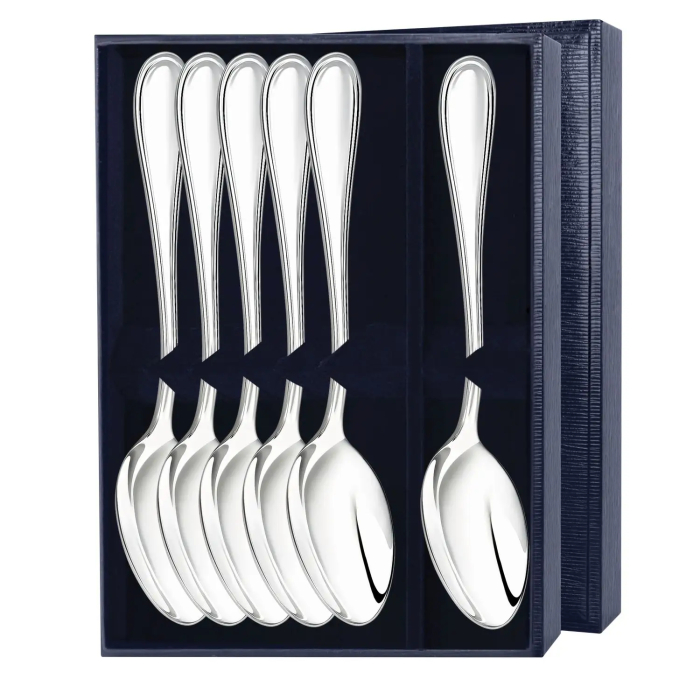 Серебряный набор столовых ложек "Капелька" на 6 персон - артикул: AK01826 | Мосподарок 