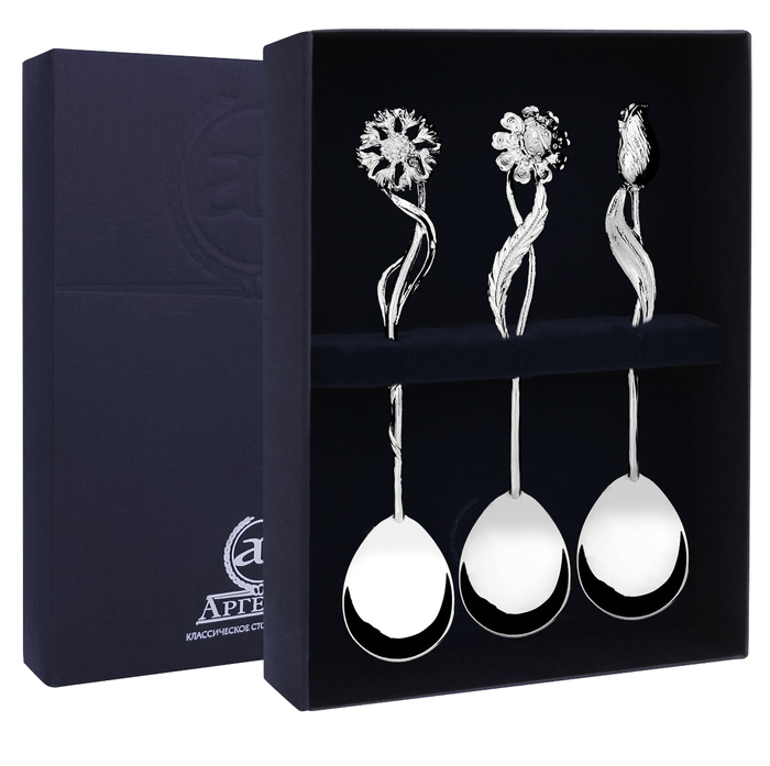 Серебряный набор чайных ложек "Букет" - артикул: AK01684 - стоимость: 32 900 руб. Серебряный набор чайных ложек "Букет" - артикул: AK01684 | Мосподарок