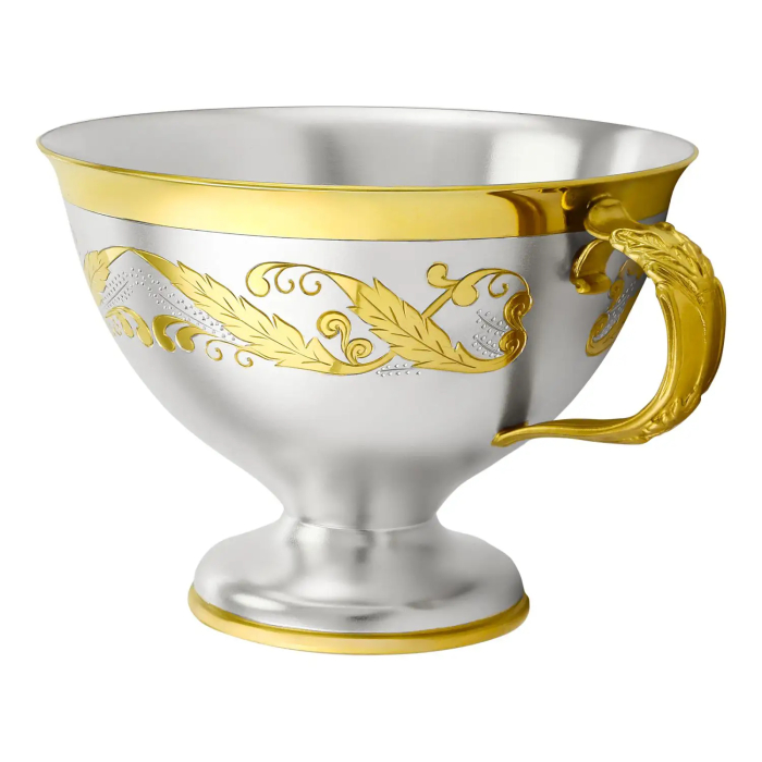 Серебряная чашка с блюдцем №1 "Версаль" на 1 персону - артикул: AK01837 | Мосподарок 