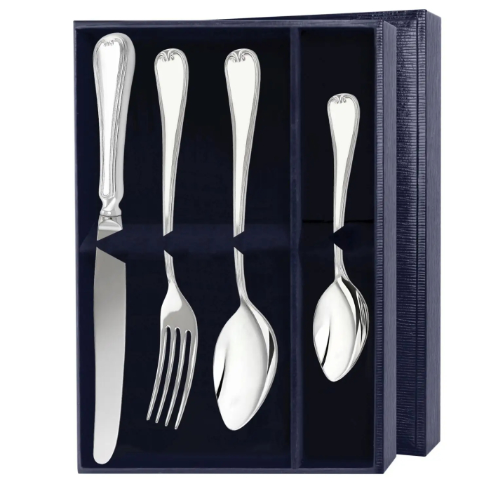 Набор столовых приборов из серебра "№16. Эгоист": 4 предмета, на 1 персону - артикул: AK01875 - стоимость: 77 800 руб. Набор столовых приборов из серебра "№16. Эгоист": 4 предмета, на 1 персону - артикул: AK01875 | Мосподарок