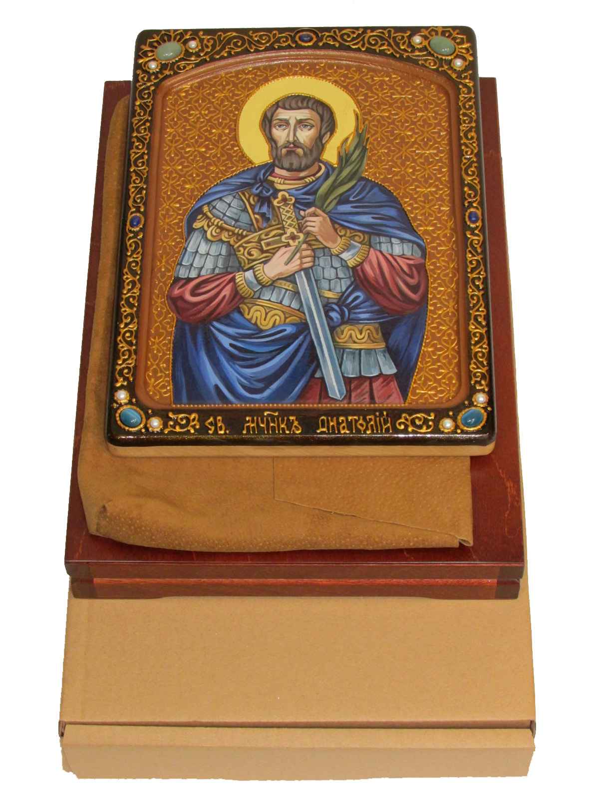 Живописная икона "Святой мученик Анатолий Никомидийский" на кипарисе - купить в Москве | Мосподарок 
