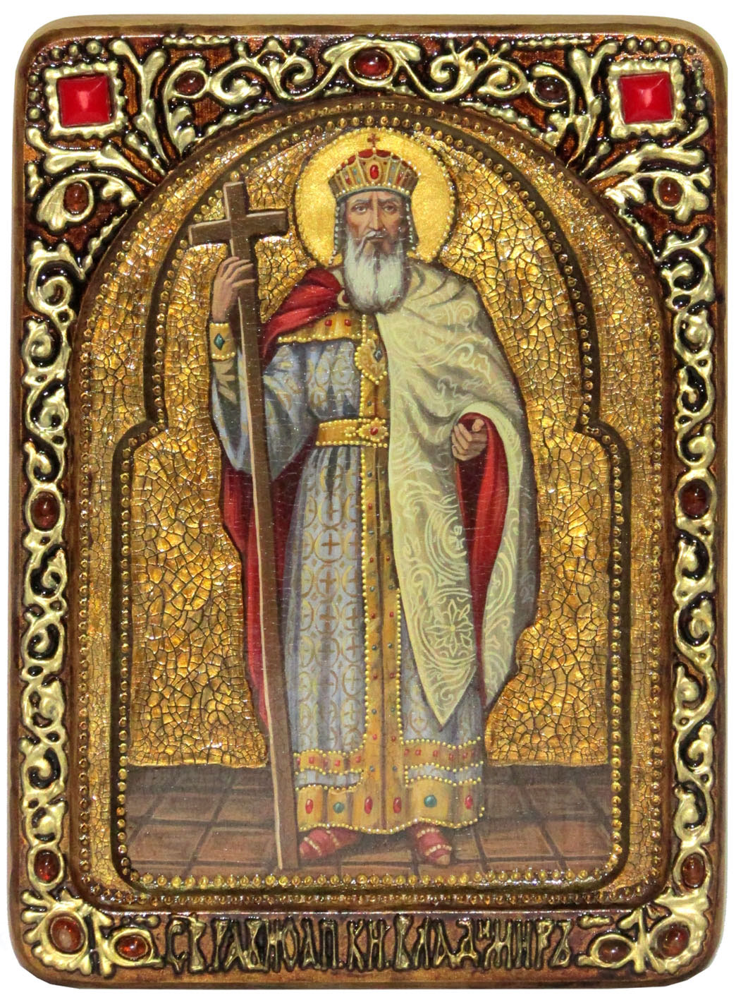 Живописная икона "Святой равноапостольный князь Владимир" на кипарисе - купить в Москве | Мосподарок 