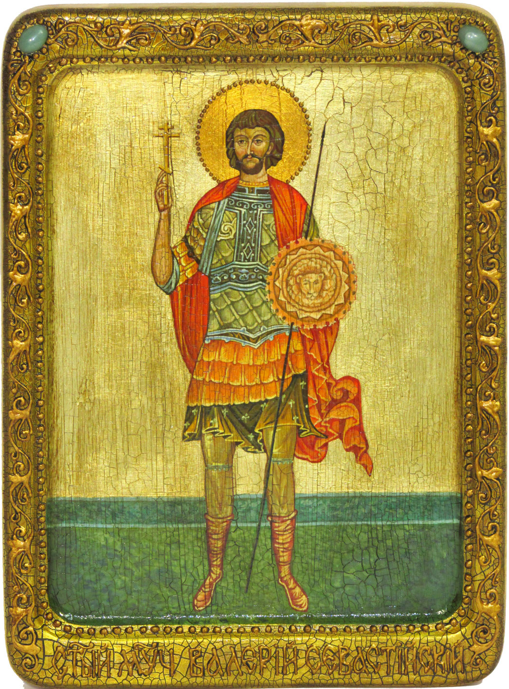 Живописная икона "Святой мученик Валерий Севастийский" на кипарисе - купить в Москве | Мосподарок 