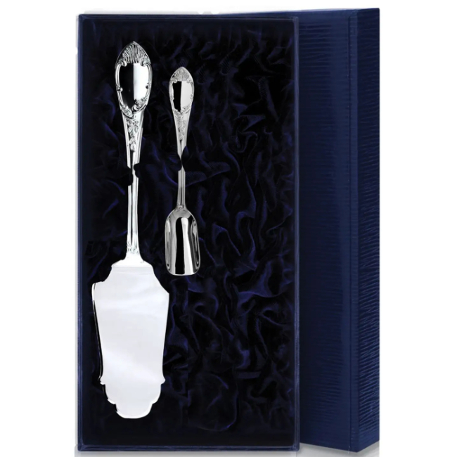 Серебряный чайный набор "Престиж": лопатка, совок