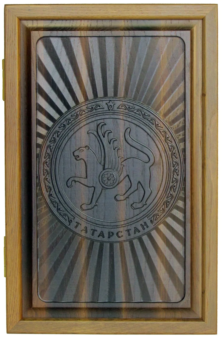 Резные дорожные нарды из массива мореного дуба "Татарстан" - артикул: 120-141 | Мосподарок 