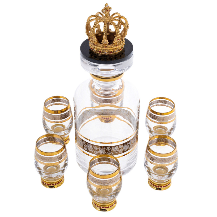 Набор для водки "Царский" с нефритом, на 6 персон, Златоуст - артикул: 301415 | Мосподарок 