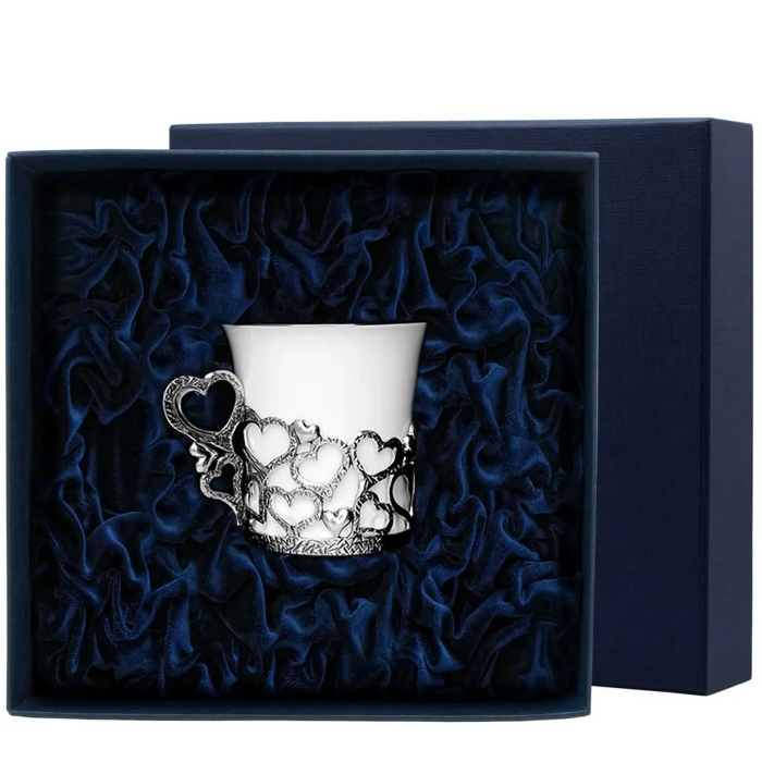 Кофейная чашка из серебра "Сердце" - артикул: AK01271 - стоимость: 18 300 руб. Кофейная чашка из серебра "Сердце" - артикул: AK01271 | Мосподарок