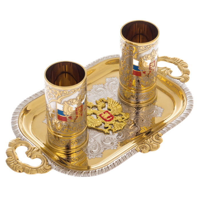Набор для водки "Россия" на 2 персоны, Златоуст - артикул: 301338 | Мосподарок 