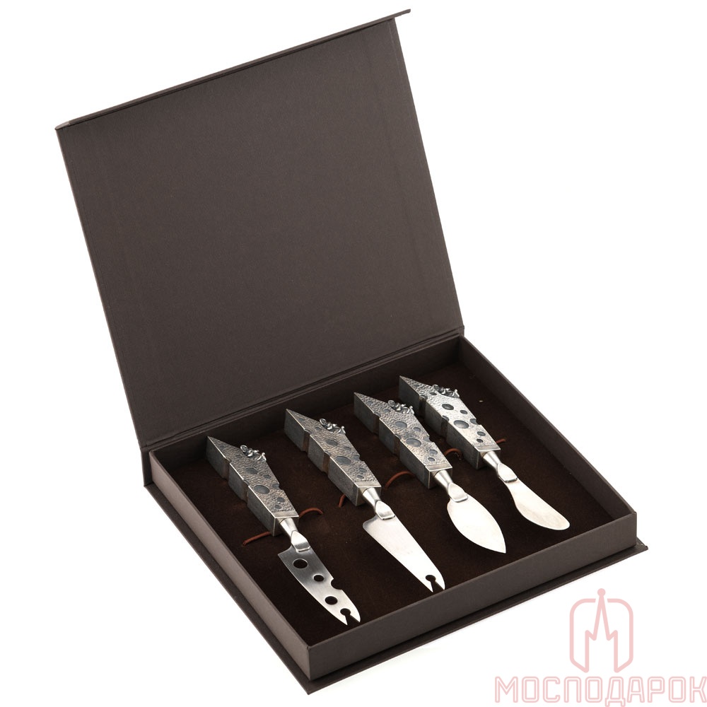 Набор серебряных ножей для сыра «Мышиный пир» - артикул: ALT01367 | Мосподарок 