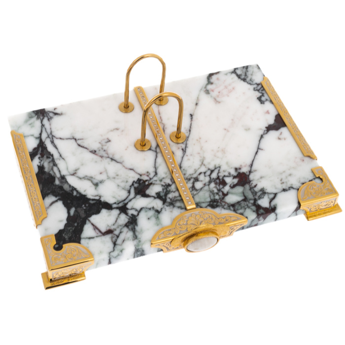 Набор настольный из белой яшмы "Имперский" Златоуст - артикул: 301362 | Мосподарок 