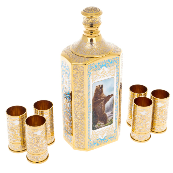 Набор для водки "Охотник" на 6 персон, Златоуст - артикул: 301604 | Мосподарок 