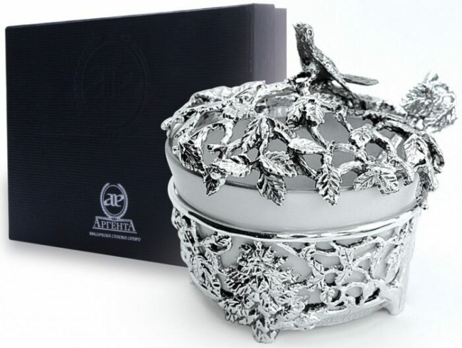 Серебряная солонка "Зачарованный лес" с чернением Серебряная солонка "Зачарованный лес" с чернением