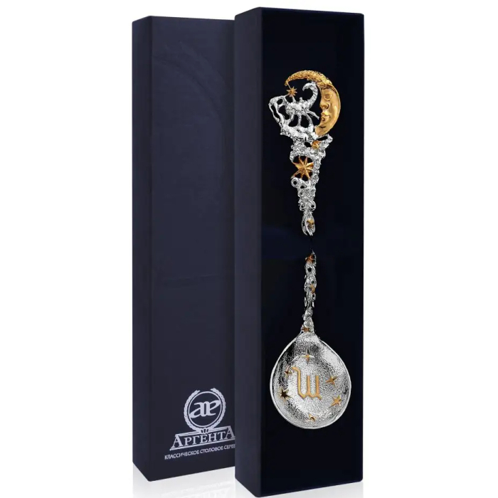 Серебряная чайная ложка "Зодиак - Скорпион" с позолотой - артикул: AK01280 - стоимость: 15 200 руб. Серебряная чайная ложка "Зодиак - Скорпион" с позолотой - артикул: AK01280 | Мосподарок