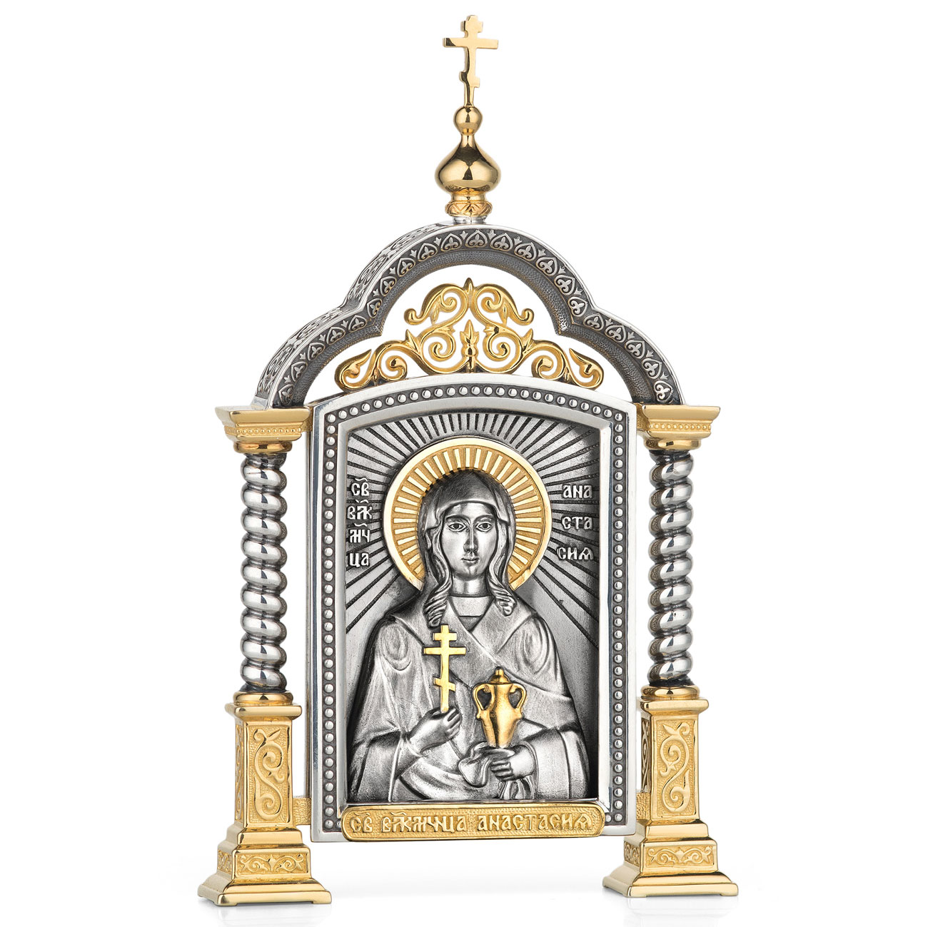 Парадная серебряная икона «Святая Анастасия» - артикул: ALT01606 | Мосподарок 