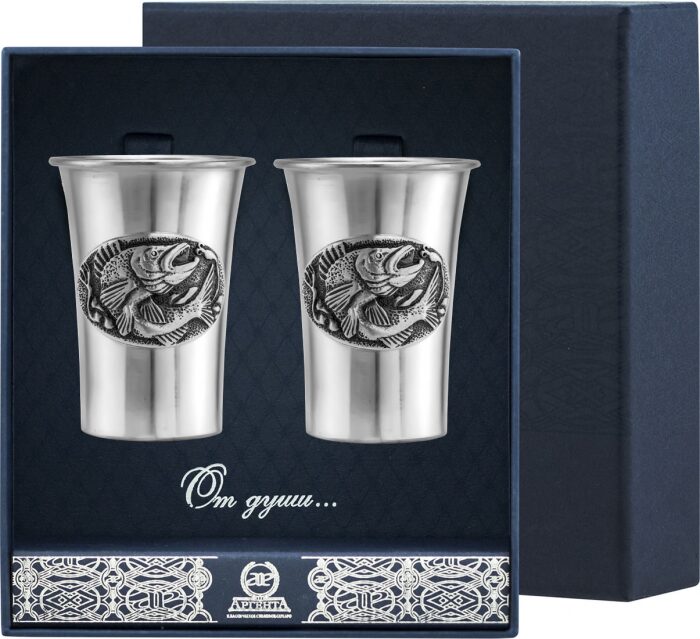 Набор стопок для водки из серебра "Судак" на 2 персоны - артикул: AK01540 - стоимость: 51 500 руб. Набор стопок для водки из серебра "Судак" на 2 персоны - артикул: AK01540 | Мосподарок