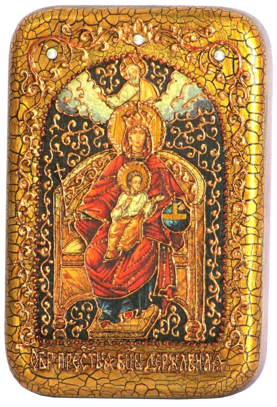 Настольная икона "Образ Божией Матери " Державная" на мореном дубе - купить в Москве | Мосподарок 