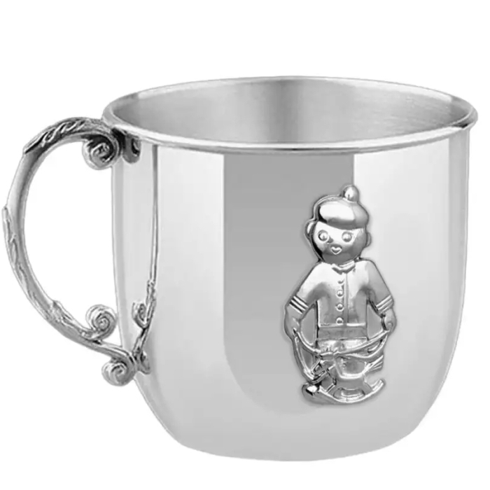 Набор серебряный для малышей КД "Мальчик": кружка, ложка, погремушка - артикул: AK01446 | Мосподарок 