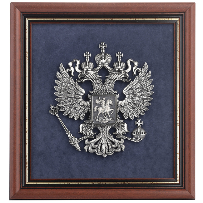 Панно "Герб России" из мельхиора