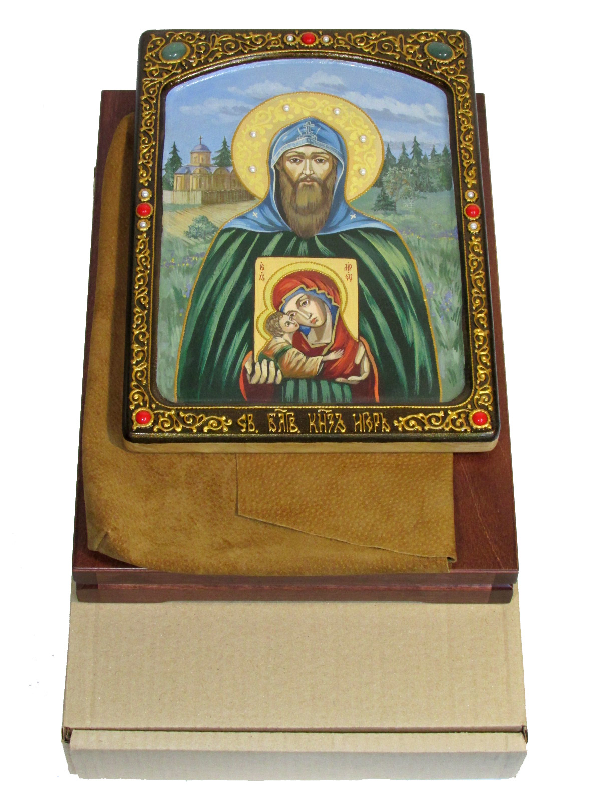 Живописная икона "Благоверный великий князь Игорь" на кипарисе - купить в Москве | Мосподарок 