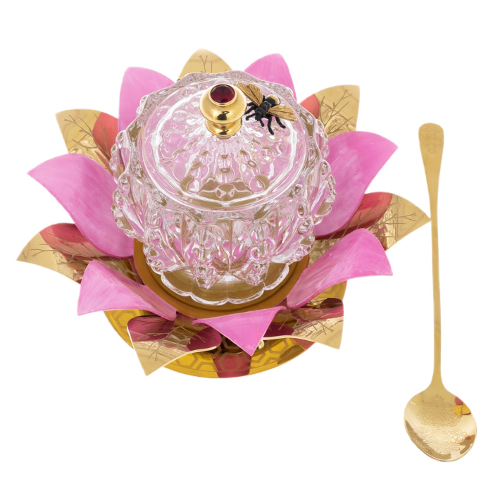 Медовница "Бутон" с красным фианитом, Златоуст - артикул: 301431 | Мосподарок 