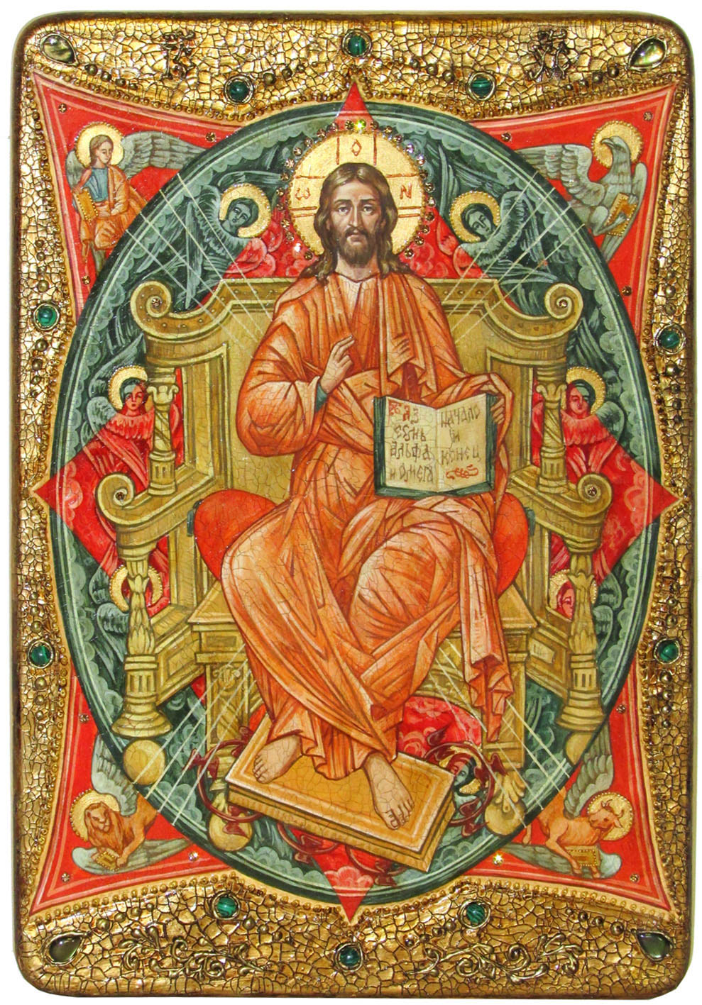 Живописная икона "Спас в Силах" на кипарисе в березовом киоте - купить в Москве | Мосподарок 