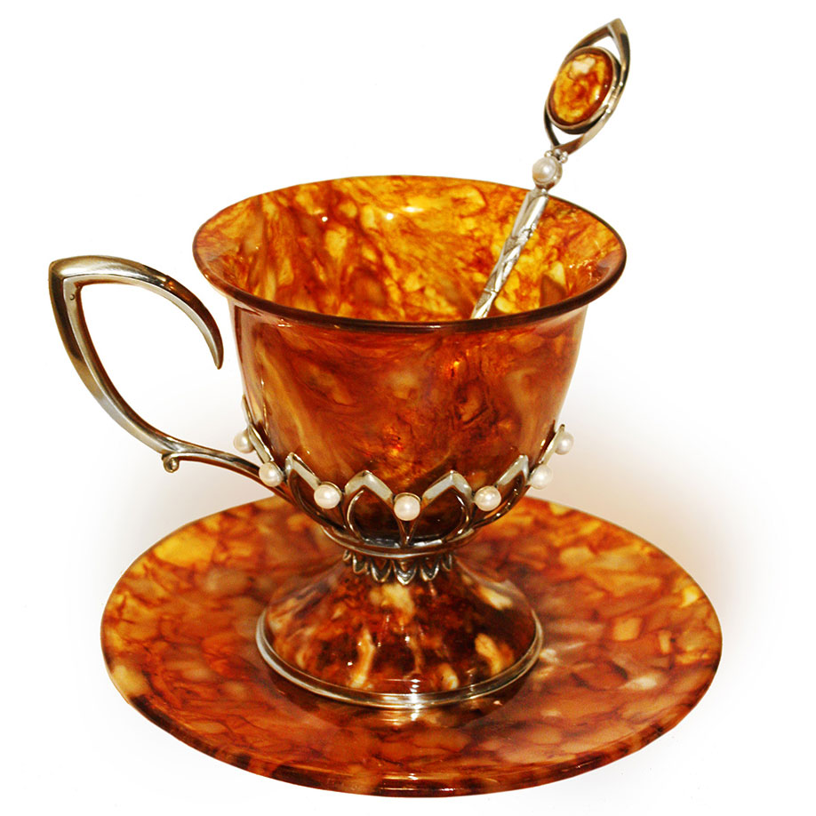 Чайный набор из янтаря "Императрица" - артикул: AP8202 | Мосподарок 
