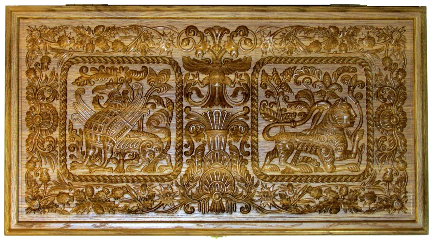 Резные нарды из массива чёрного дуба "Белокаменные-2" - артикул: 120-198 | Мосподарок 