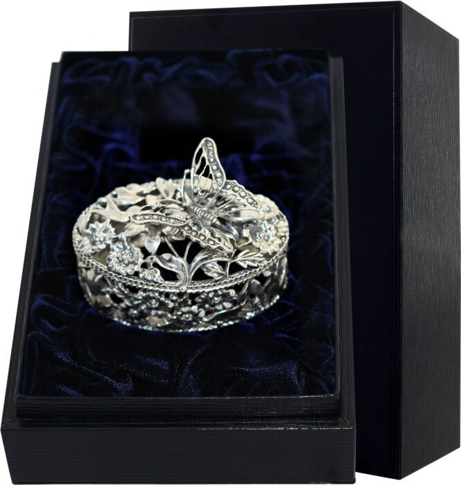 Серебряная шкатулка "Бабочка" с чернением - артикул: AK01292 - стоимость: 33 300 руб. Серебряная шкатулка "Бабочка" с чернением - артикул: AK01292 | Мосподарок