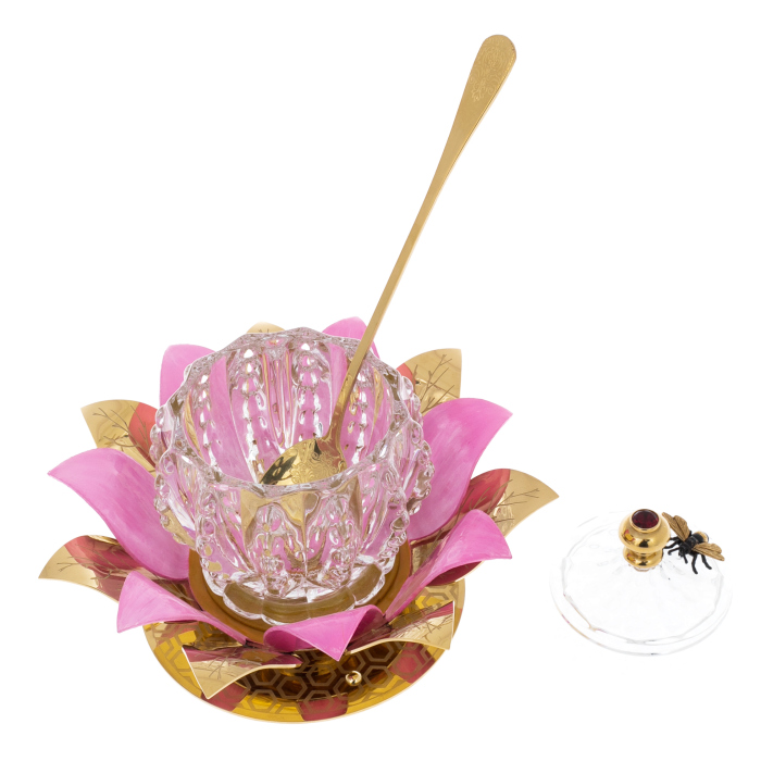 Медовница "Бутон" с красным фианитом, Златоуст - артикул: 301431 | Мосподарок 