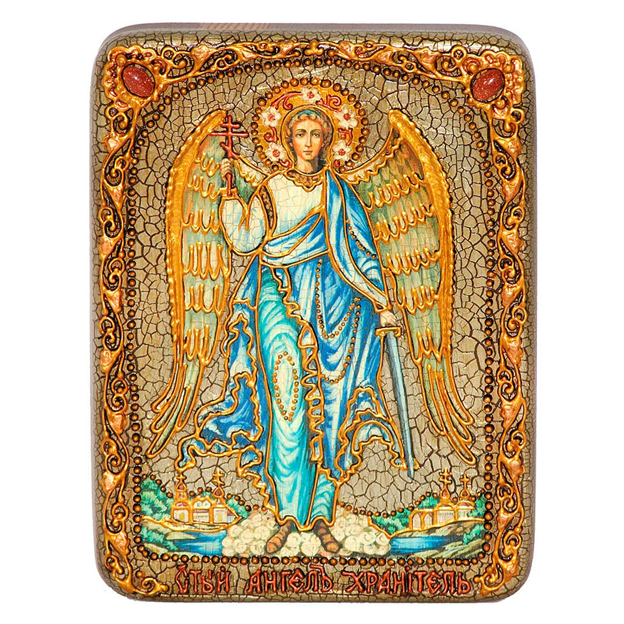 Подарочная икона "Ангел Хранитель" на мореном дубе - артикул: 803918 | Мосподарок 