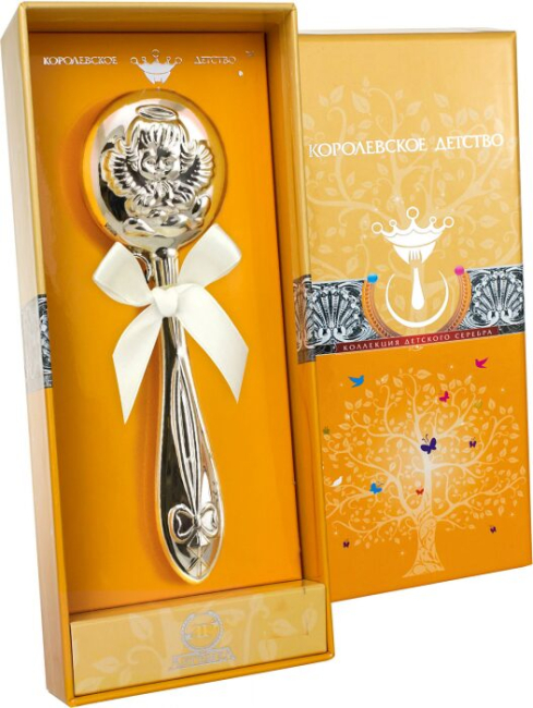 Детская серебряная погремушка КД "Ангел"