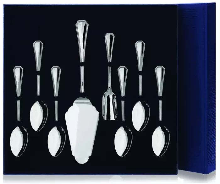 Серебряный чайный набор "Элегант": ложка чайная, лопатка для пирожного, совок для сахара - артикул: AK01715 - стоимость: 119 800 руб. Серебряный чайный набор "Элегант": ложка чайная, лопатка для пирожного, совок для сахара - артикул: AK01715 | Мосподарок