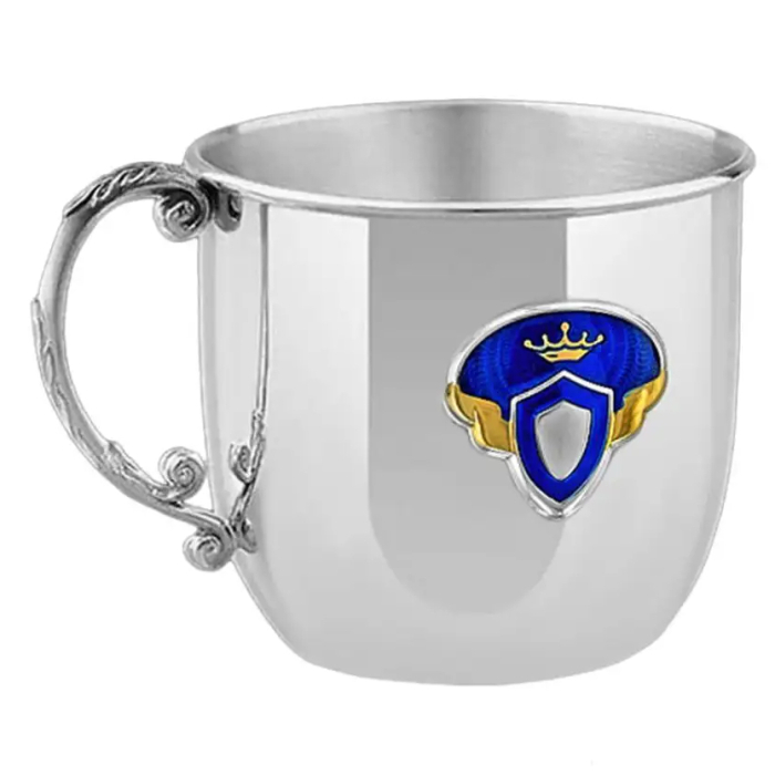Набор детский серебряный КД "Принц": кружка и ложка с позолотой с эмалью - артикул: AK01104 | Мосподарок 