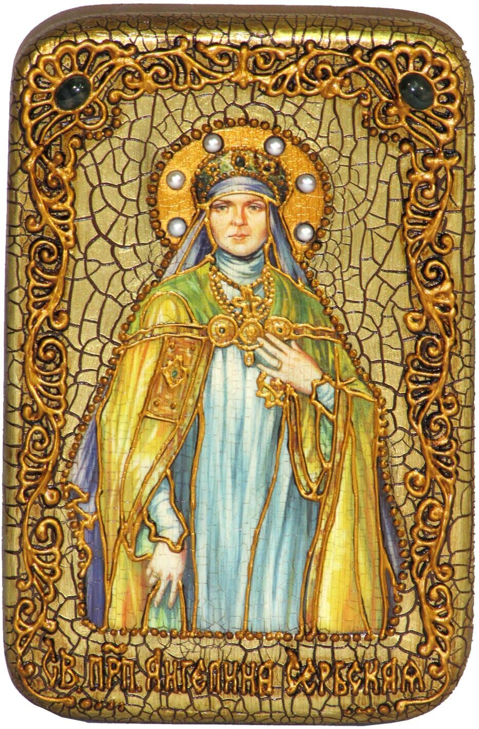 Настольная икона "Святая преподобная Ангелина Сербская" на мореном дубе - купить в Москве | Мосподарок 