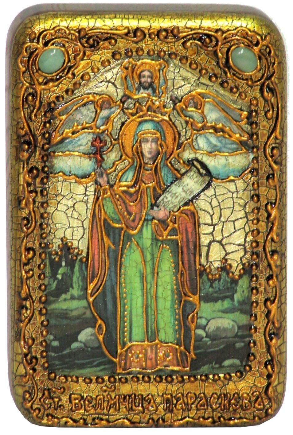 Настольная икона "Святая мученица Параскева Пятница" на мореном дубе - купить в Москве | Мосподарок 