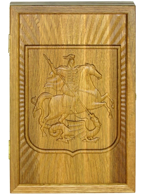 Резные дорожные нарды из массива мореного дуба "Москва"