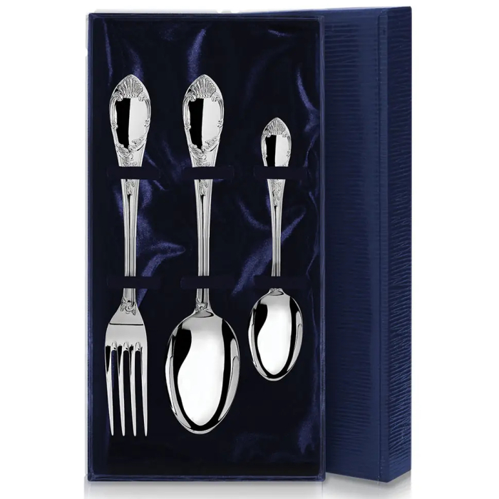Набор из 3 столовых серебряных приборов "Престиж": вилка, ложка, чайная ложка, на 1 персону - артикул: AK01256 - стоимость: 71 300 руб. Набор из 3 столовых серебряных приборов "Престиж": вилка, ложка, чайная ложка, на 1 персону - артикул: AK01256 | Мосподарок