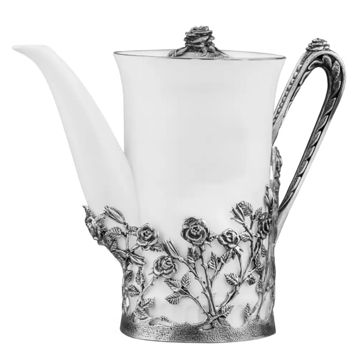 Серебряный кофейник "Роза" - артикул: AK01122 - стоимость: 126 700 руб. Серебряный кофейник "Роза" - артикул: AK01122 | Мосподарок
