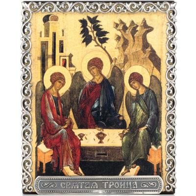 Икона в серебряном багете «Троица»