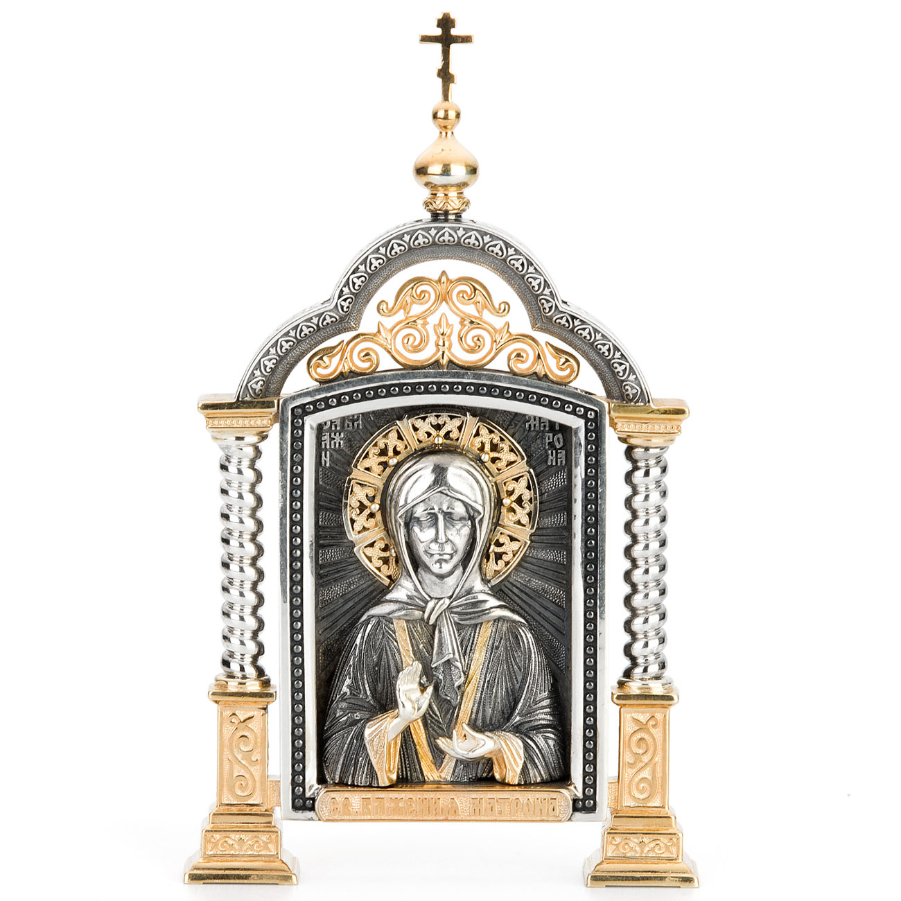 Парадная серебряная икона «Святая Матрона» - артикул: ALT00041 | Мосподарок 