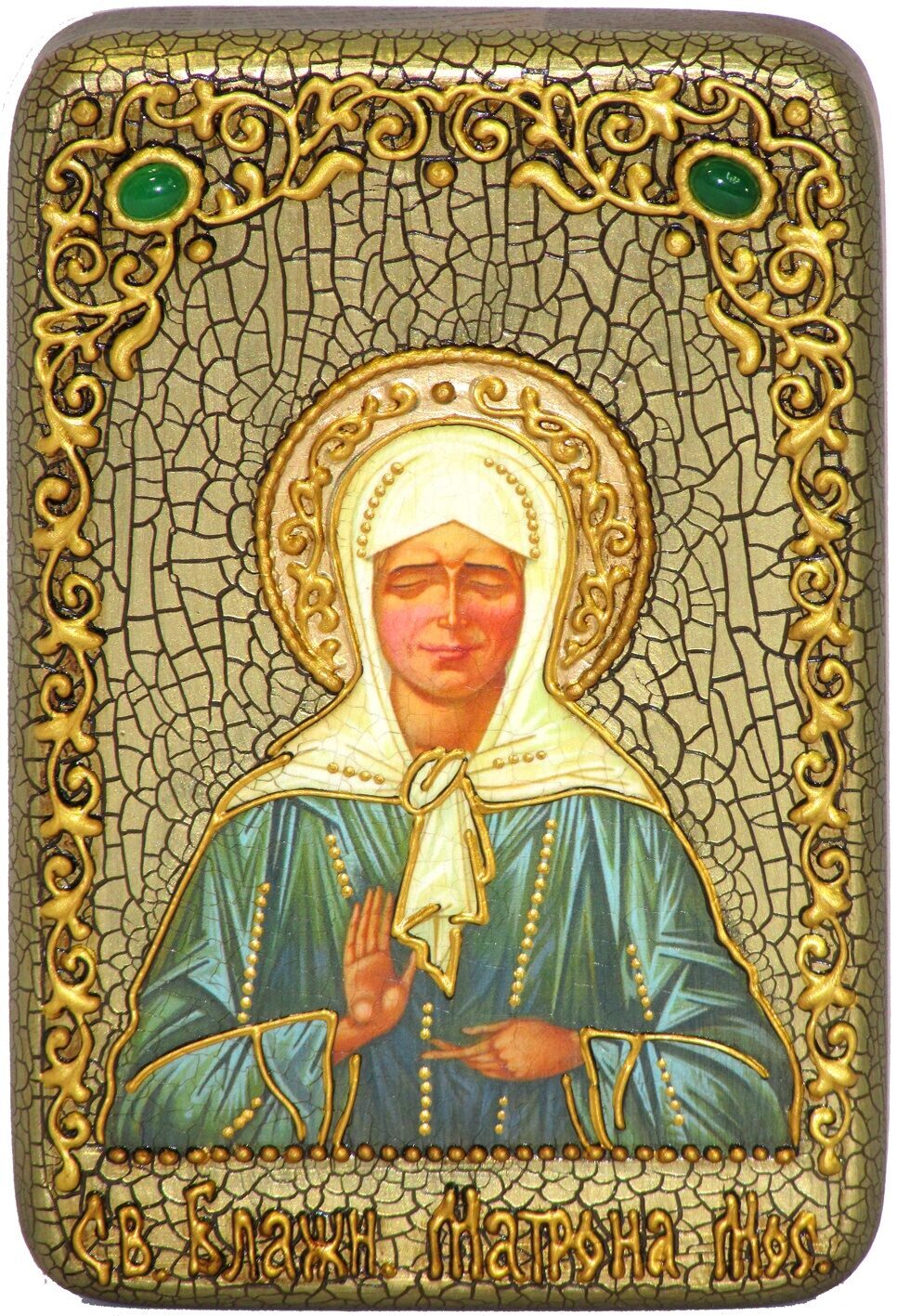 Настольная икона "Блаженная старица Матрона Московская" на мореном дубе - купить в Москве | Мосподарок 