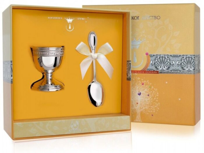 Набор детский серебряный для завтрака КД "Император" 2 предмета