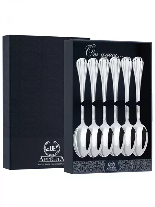 Серебряный набор чайных ложек  "Меридиан" - артикул: AK01657 - стоимость: 67 500 руб. Серебряный набор чайных ложек  "Меридиан" - артикул: AK01657 | Мосподарок